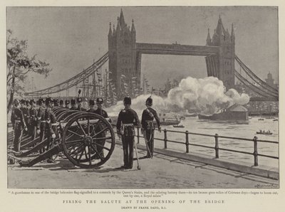 Firing the Salute at the Opening of the Bridge by Frank Dadd